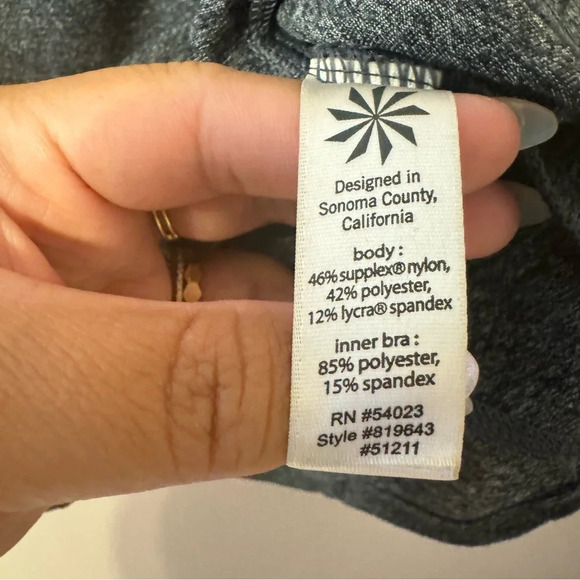 Athleta Charcoal Gray Switchback Tank Support Sport Bra Top Size S - Picture 6 of 8